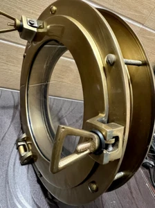 Antiguo Acabado de latón Ventana Barco Ojo de buey Ventana Puerta Vidrio Ojo de buey - Imagen 1 de 4
