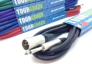 Neutrik Male XLR to Mono Jack Cable. DI Cable. Patch Lead, Mixer, Guitar. 6.35mm - Picture 1 of 7