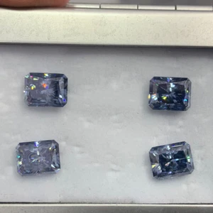 Excellent Cut Radiant Vivid Blue Loose Moissanite Stone Quality With Certificate - Picture 1 of 8