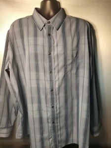 Croft & Barrow Button Up Shirt Men's Size XXL Long Sleeve Blue Stripe - Picture 1 of 6