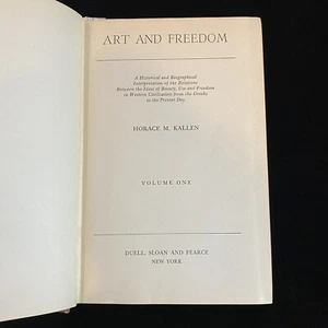 RARE 1st Ed. 1942 ‘Art And Freedom Kallen Volume I Duell Sloane & Pearce - Bild 1 von 11
