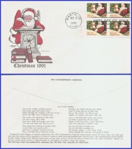USA5 #2583 U/A ARTMASTER FDC BKLT4 Santa con regalo - Imagen 1 de 1
