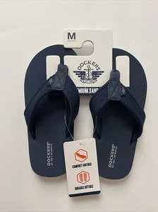 NWT Dockers Boys Flip Flop Sandals Shoe Size Medium 13-1 Blue Solid - Picture 1 of 5