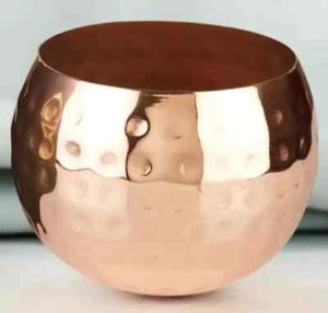 2x Copper Candle Holder Hammered Bowl Jar - Home Decor Events, Relaxation & Gift - Picture 1 of 7