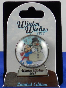 Disney World WINTER WISHES 2017 Snow Globe Mickey Mouse Snowman LE 5000 Pin - Picture 1 of 1