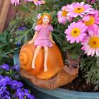 Resin Figurine Snails Flower Fairy Statue Ornament Garden Sculpture For Balcony