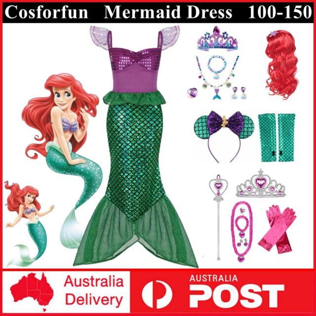 Fantasia Sereia Infantil Ariel Vestido Cosplay Cauda Fotos P