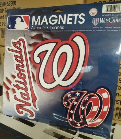 WASHINGTON NATIONALS 3 PC. DIE-CUT VINYL MAGNETS 11"X11" HIGH QUALITY HEAVY DUTY Cover