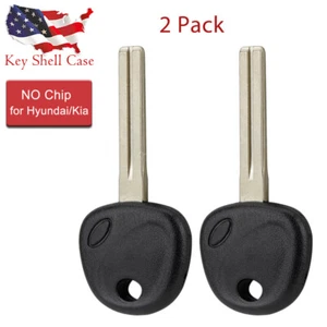 2x Uncut Ignition Transponder Key Blank Blade Case Shell for Kia / Hyundai - Foto 1 di 7