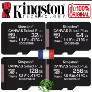 Carte Mémoire Micro SD SDHC SDXC Kingston 64 128 256 512 GO GB ( Classe 10 ) - Photo 1 sur 17