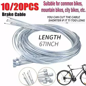 10X Bicycle Bike Brake Cables Stainless Steel Front Rear Inner Wire 5.6ft / 1.7m - Picture 1 of 25