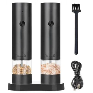USB Rechargeable Salt and Pepper Grinder Electric Cooking Tool Kitchen - Picture 1 of 10