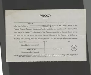 CANADA CEMENT COMPANY notice to shareholders proxy 1934 - Picture 1 of 2