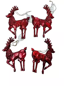 VTG Christmas Ornaments David Christopher( 8) Red Reindeer Plastic  Rudolph - Picture 1 of 8