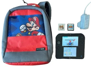 NINTENDO 2DS CONSOLE SUPER MARIO BUNDLE WITH RARE MARIO BACKPACK - Picture 1 of 7