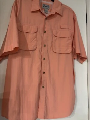 Bimini Bay Outfitters 男式 XL 通风珊瑚短袖纽扣衬衫 #571 — 第 1/4 张图片