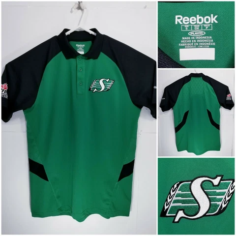 Reebok Play Dry Saskatchewan Roughriders Mens Small Golf Shirt CFL Cover