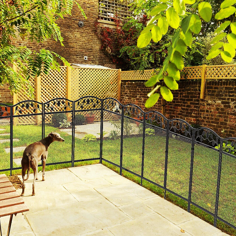 BINGOPAW Hundeauslauf XXL Freigehege Welpenauslauf Metall Schwarz Laufgitter Welpenzaun