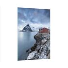 Quadro su Vetro 70x100cm Norvegia Fiordi Villetta Stampe Immagini Moderni Murale