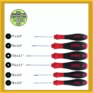 Wiha 36291 6-Piece SoftFinish Torx Screwdriver Set (T6, T7, T8, T9, T10, T15) - Picture 1 of 5