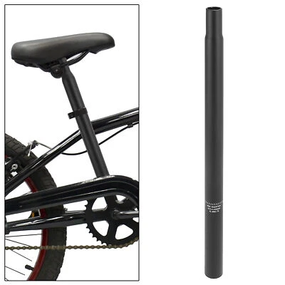 Tubo de asiento de aleación de aluminio para tija de sillín de bicicleta de 25,4 x 450 mm sin marca de escala negro Foto 1 de 4