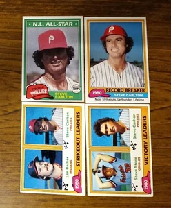 1981 Topps Steve Carlton Baseball Karten Lot (4 Karten) NEAR MINT oder besser - Bild 1 von 2