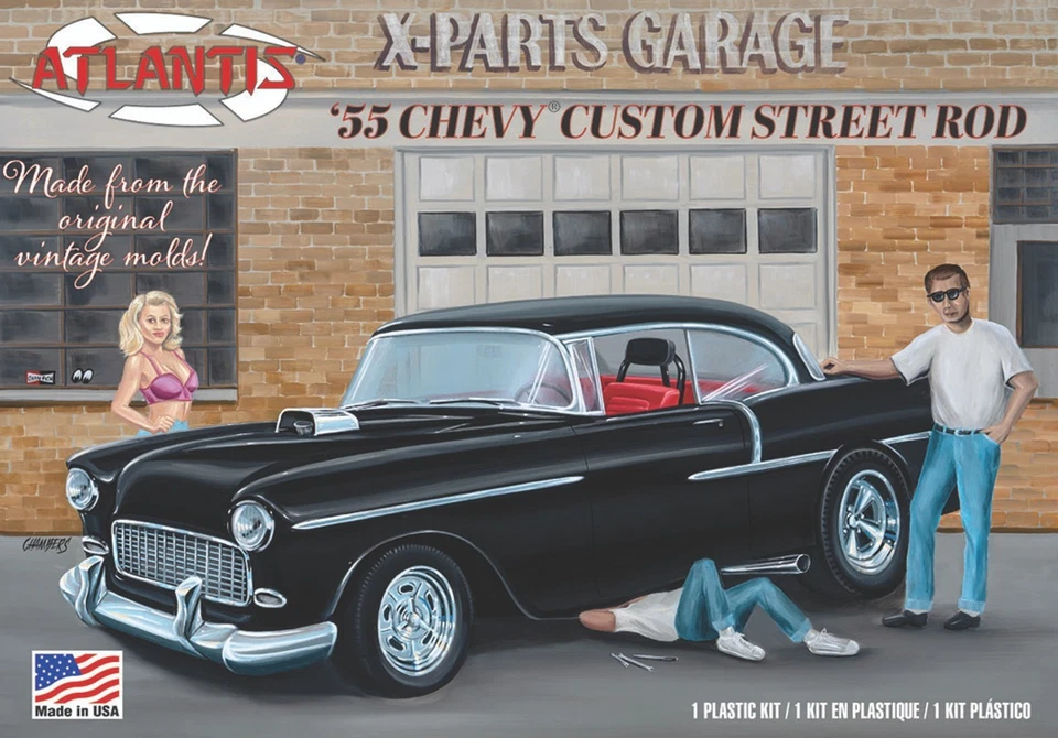 Atlantis H1276 '55 Chevy Custom Street Rod model kit - Image 1 of 1