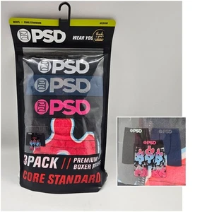 3 Pack PSD Underwear Micro Mens Small Core Standard Boxer Briefs Black Navy Pink - Picture 1 of 4