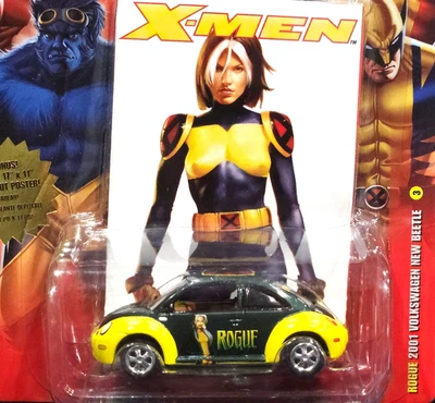 Coche Johnny Lightning Rogue 01 2001 VW Volkswagen Beetle Marvel X-Men con póster Foto 1 de 2