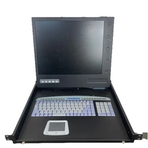 Rack Mount KVM 17” Screen And Keyboard 2CKL0 8 Port Combo Module KL181S Server - Photo 1/12