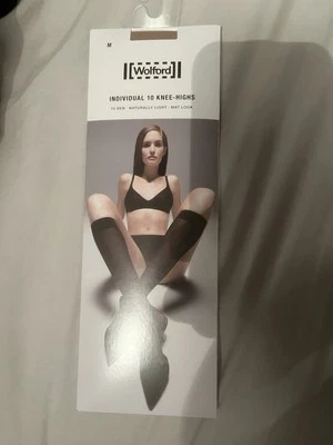 Wolford Individual 10 knee-highs in Medium in Gobi New, Sealed - Image 1 of 3