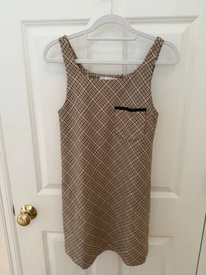 zara girls 13-14 jumper brown hounds tooth dress has linning - Image 1 of 4