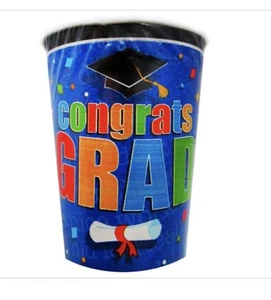 Graduation 'Congrats Grad' 9oz Paper Cups (18ct) - Picture 1 of 3