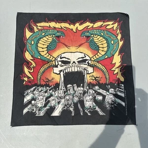 Vintage 1980er Skull Cobra & Skeleton Graveyard "Made In USA" Bandana Heavy Metal - Bild 1 von 3