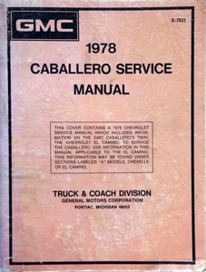 1978 GMC Caballero Factory Service Manual Original Shop Repair Book - Picture 1 of 4