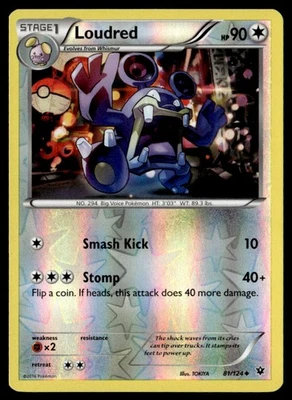 Loudred Uncommon Reverse Holo XY - Fates Collide 81/124 NM Pokémon TCG - Image 1 of 2