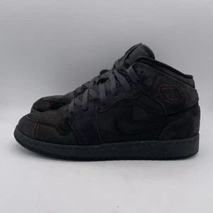 Air Jordan 1 Mid SE Craft GS Dark Smoke Red 7y FQ7742-001 Clean Shoes - Picture 1 of 12