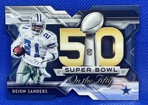 🔥DEION SANDERS 2015 TOPPS CHROME SUPER BOWL 50 DIE-CUTS!🔥COWBOYS - Picture 1 of 2