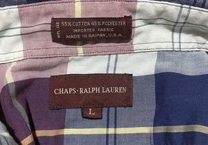 Vintage Chaps Ralph Lauren Shirt Mens Large Plaid MADE IN USA RARE VERY NICE 🔥 - Picture 1 of 3