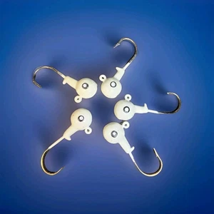 Weiße halb leuchtende Jigköpfe 3/5 Unzen 5er-Packung - Bild 1 von 6