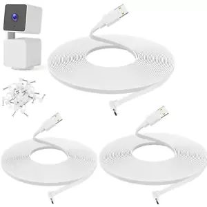 Uogw 3 Pack 20FT/6M Power USB Extension Cable Compatible with WYZE Cam Pan V3, U - Picture 1 of 12