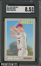 2019 Topps Heritage Error Variation #485 Mike Trout Los Angeles Angels SGC 8.5