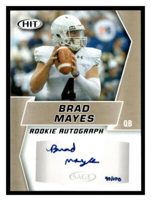 Brad Mayes 2019 SAGE HIT A8  AU, SN100  Autographs Gold  Auto - Image 1 of 2