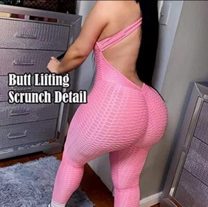 jumpsuit size Small Pink one piece Yoga gym sexy body con New - Picture 1 of 9