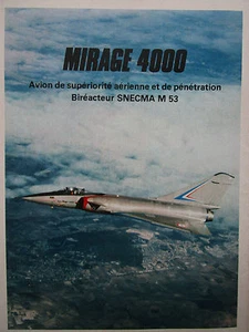 1979-1980 PUB DASSAULT BREGUET AVIATION SUPER MIRAGE 4000 SNECMA M.53 FRANZÖSISCHE ANZEIGE - Bild 1 von 1