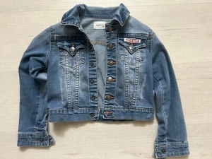 Hudson Girl's Trucker Jean Jacket Size 4 Blue Medium Wash Denim - Picture 1 of 4