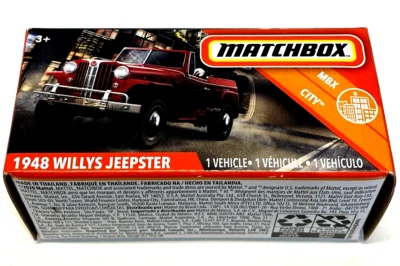 Matchbox 1/64 MBX City 1948 Willys Jeepster Red Model Car - Image 1 of 2