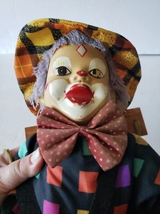 Porcelain 18" Clown Marionette on a Swing vintage - Picture 1 of 6