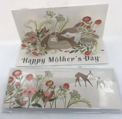 Pop-Up Panoramics Greeting Card - Mother Deer A291 Mother’s Day Card - Image 1 of 4