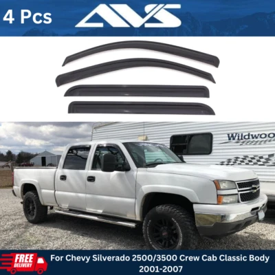 AVS Vent Visors Window Rain Guards For Chevy Silverado 2500/3500 Classic 2001-07 Foto 1 de 4